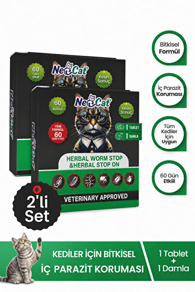 NEOCAT Kedi İç Dış Bitkisel Parazit İç Dış Damlası İç Dış Anti Parazit Bit Pi...