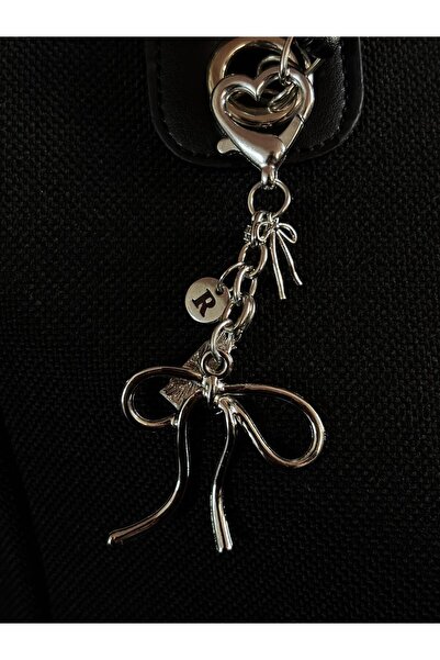 bijoux uniques Breloc cu literă tip panglică și charm pentru geantă