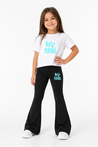 LORVEX Girls' Spanish Flared Leggings and Printed T-Shirt Set Casual Sports C...