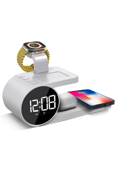 Generic WYE Wireless Charging Dock with Clock | Fast Magnetic Charger Stand w...