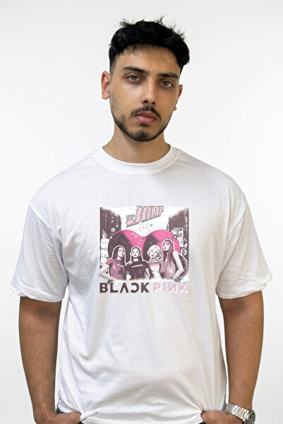 Anetos Blackpink Kpop_1 Design Printed Oversize White T-Shirt