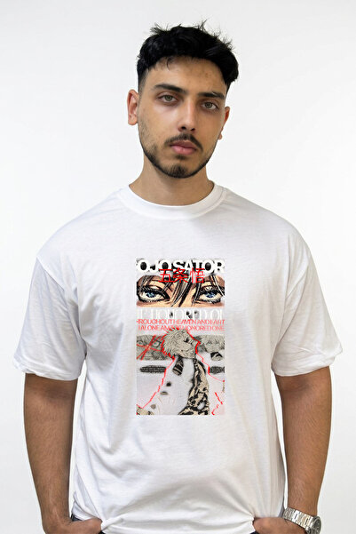 Anetos Gojo Satoru_61 Design Printed Oversize White T-Shirt