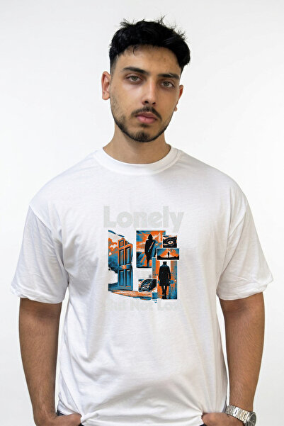 Anetos Doctor Who Design Printed Oversize White T-Shirt