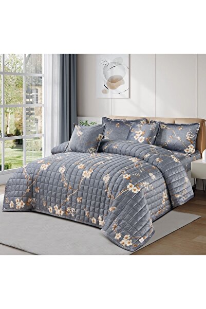 BIET ALMAFROSHAT Nofrin Quilt Set Velvet Fabric Compressed Soft Textured 6 Pi...