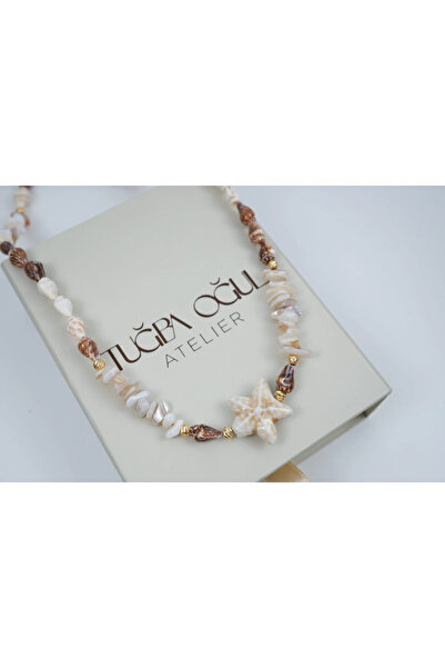 ATELİER TUĞBA Ykl103 Summer Necklace with Starfish and Shell Details