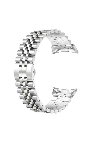 Gennext LL Silver Stainless Steel Link Smartwatch Band Compatible with Samsun...