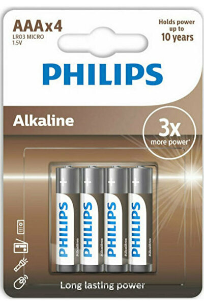 Philips Συσκευασία 4 τεμαχίων Αλκαλικές Μπαταρίες AAA Μεγάλης Διάρκειας 1.5V ...