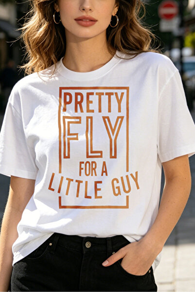 Fleck Women's T-Shirts Pretty Fly For A Little Guy Slogan Print Tee