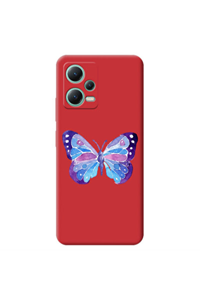 Other Xiaomi Redmi Note 12 Pro 5G Big Butterfly Red Colored Silicone TPU Θήκη