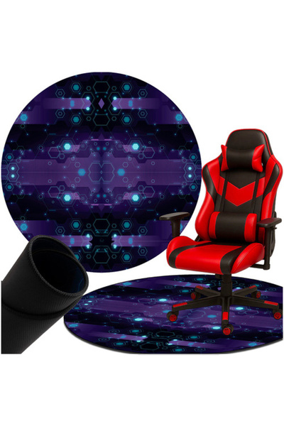 zola Covoras rotund scaun gaming, antiderapant, impermeabil, 4 mm, 120 x 120 ...