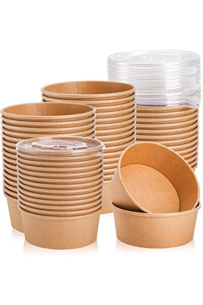 OKA 750ml Premium Paper Food Containers - Leak-Proof with Clear Lids (25-Pack)