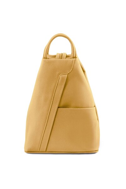 tuscany Leather Rucsac Shanghai din piele, TL141881 - Galben Pastel