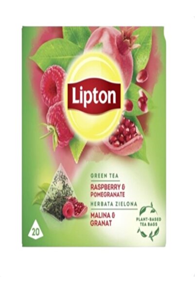 Lipton Zmeura si Rodie, ceai, Verde, 20 pliculete piramidale