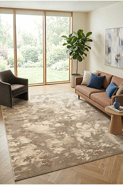 Paradise Fildişi Bej Halı Modern Dokuma Halı Yumuşak Oturma Odası Salon Mutfak Halısı M0183