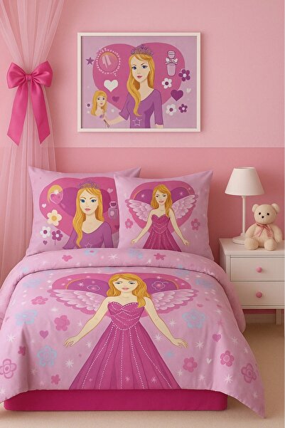 İQON Elastic Sheet Duvet Cover Set Single Size Outlt1 Princess
