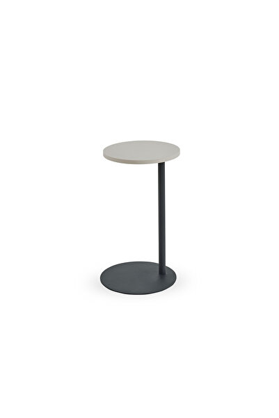 Enza Home Kalinsta Metal C Sehpa - Beyaz Yuvarlak
