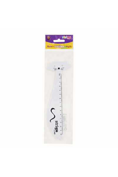 Strigo Rigla plastic White Cat, 15 cm SSC523