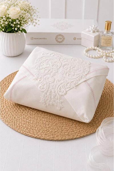 Çeyiz Diyarı Serel Satin Luxury Engagement Bundle 90X90 cm Cream