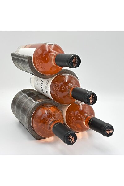 OEM Rastel pentru sticle de vin „Wave”, capacitate 4 sticle, design modern, G...