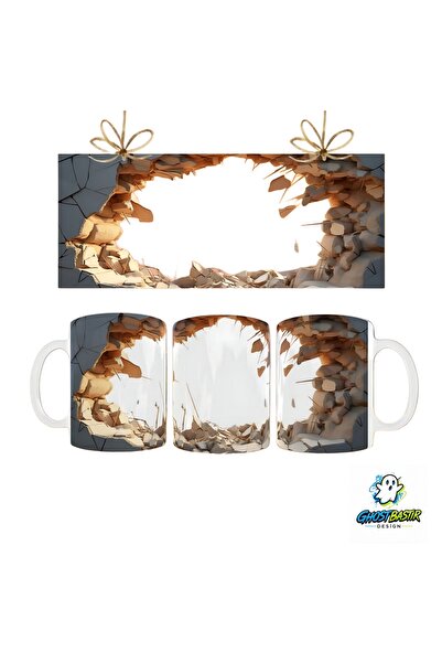Ghostbastır Design Broken Wall Mug Cup |   Single Piece K0282