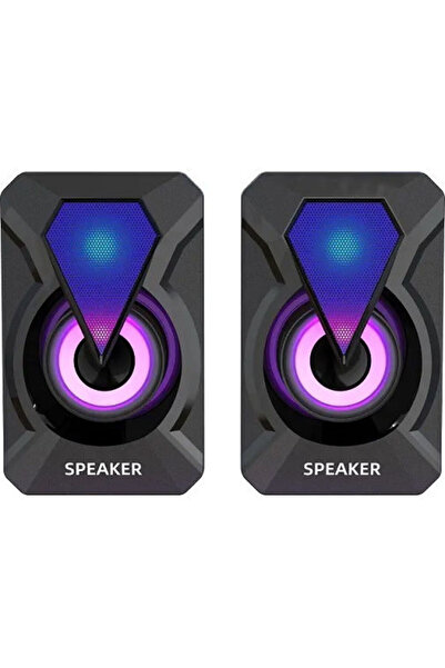 OEM Ηχεία 2.0 με RGB 6W Μαύρα