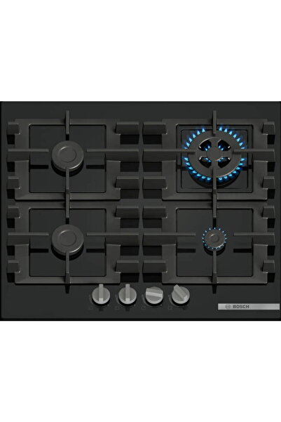 Bosch PNH6B6K40, 7800 W, 4 arzatoare, Arzător Wok, 60 cm, Negru