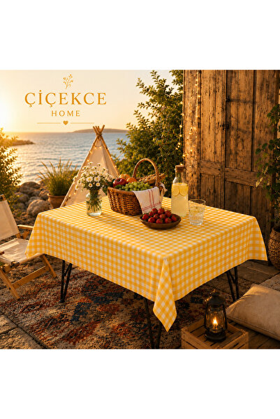 Çiçekce Home evinize renk katar Çiçekce home pötükare çok amaçlı sofra bezi -...