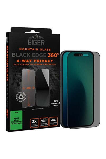 EIGER Husa de protecție pentru iPhone 17 Pro Max / 16 Pro Max, tip sticla, cu...