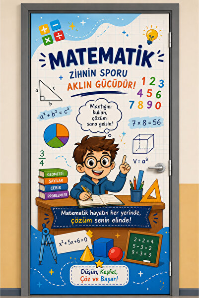 siverek reklam 200X100 cm Math School Door Dressing Foil Sticking |   Mathema...