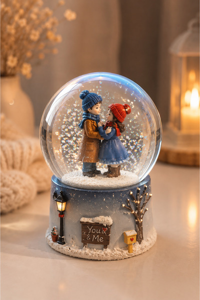 Azra Toys Sweet Love Romantik Kar Küresi – Dekoratif Sevgili Biblosu | Hediye...