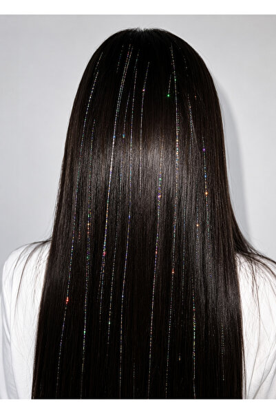blackcomb Gri Renk Simli Saç Aksesurı/ Saç Işıltısı Yan Postiş Hair Tinsel Sh...