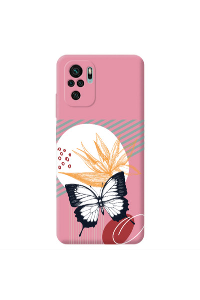 Other Xiaomi Redmi Note 10S Butterfly Lines Pink Colored Silicone TPU Θήκη