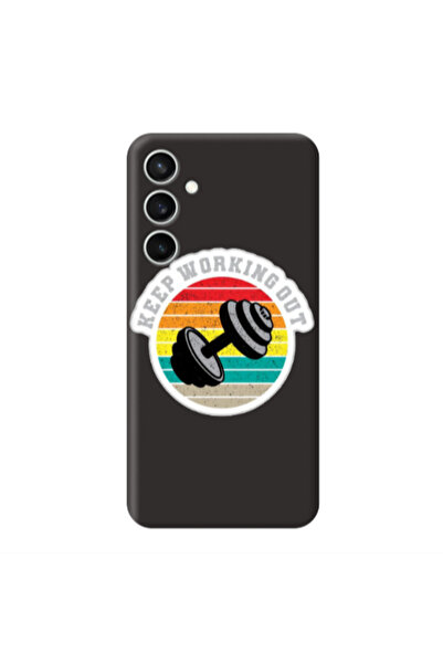 Other Samsung S23FE Keep working out Black Colored Silicone TPU Θήκη