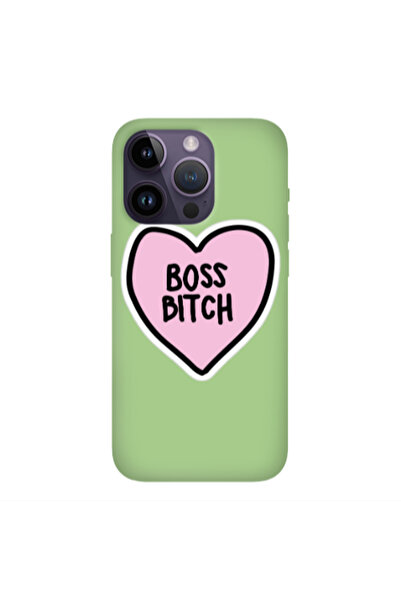 Other Apple iPhone 14 Pro Max Boss Bitch Light Green Colored Silicone TPU Θήκη