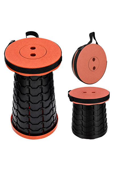 zola Scaun telescopic de camping, inaltime reglabila, compact, 25 x 25 x 45 c...