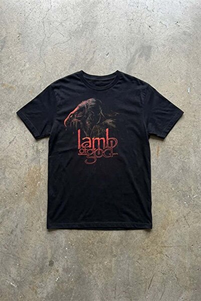 Köstebek Black Lamb of God Eagle Unisex Y2K T-Shirt