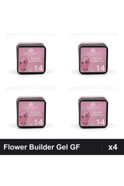 global fashion Set 4 Flower Builder Gel 8ml Nr.14 Constructie Unghii UV