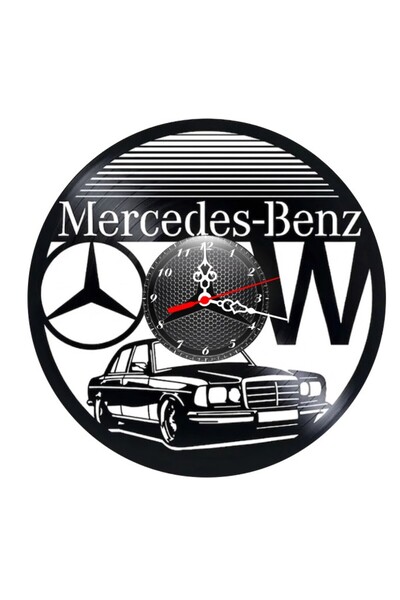 OEM Декоративен стенен часовник, изработен от винилова плоча, Модел Mercedes-...