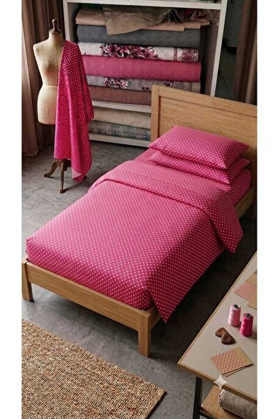 Ercahome tekstil Ranforce Cotton Fabric Single Bedding Set / 160X200 Pink