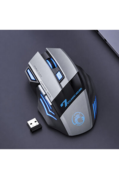 Coverzone Kablosuz RGB Oyuncu Mouse – 3200 DPI, Şarjlı, Ergonomik 2.4GHz Wire...
