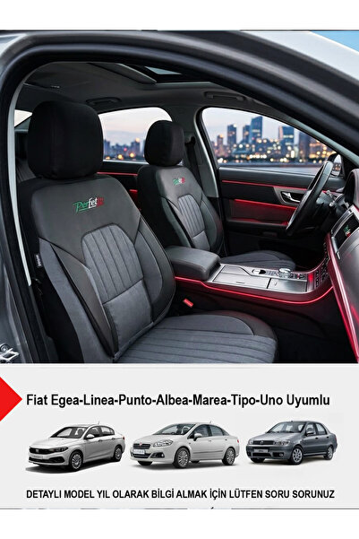 GM-DESIGN Perfetto Series Luxury Linen Car Seat Cover - (Fi̇at Egea-Linea-Pun...