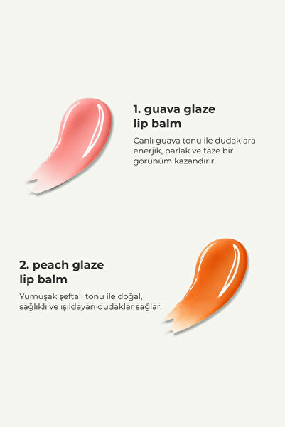 WIWIFY Juicy Glow Lip Duo, Guava Glaze Balm + Peach Glaze Balm | Shea Butter, Squalane, Ceramide