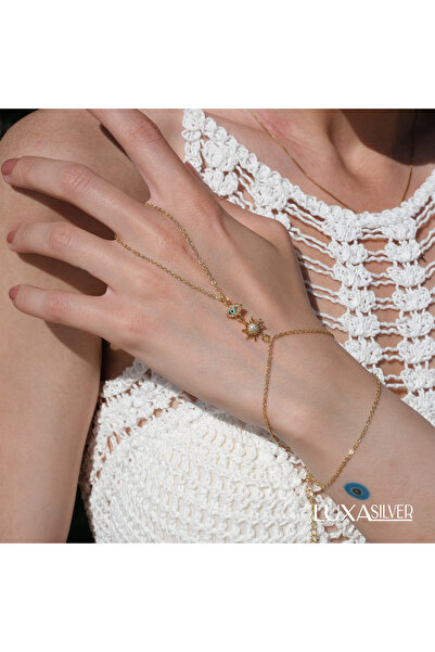 luxa silver jewellery Kadın Gold Renk Kararmaz Çelik Şahmeran - Zirkon Taşlı ...