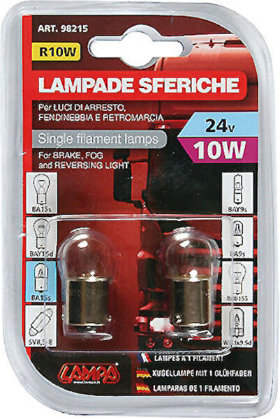 Lampa Λάμπες Αυτοκινήτου Μονόφιλικες R10W 24V 10W 2 τεμάχια