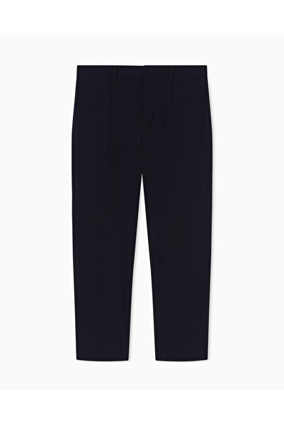 Emporio Armani Erkek Normal Kesim Pileli Esnek Kumaş Düz Paça Chino Lacivert ...