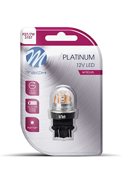 M-TECH Λάμπες Αυτοκινήτου P27/7W Canbus LED Κόκκινο 12-24V 1 τεμάχιο