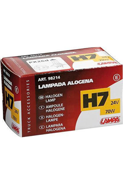 Lampa Λάμπες Αυτοκινήτου H7 Αλογόνου 24V 70W 1 τεμάχιο 98214