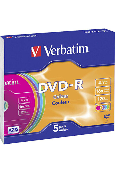 Verbatim Εγγράψιμο DVD-R 16x 4.7GB 5 τεμάχια Κωδικός: 43557