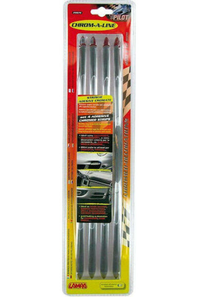 Lampa Αυτοκόλλητες λωρίδες αυτοκινήτου 4 x 1.2 εκ. σε ασημί χρώμα, 4 τεμάχια....