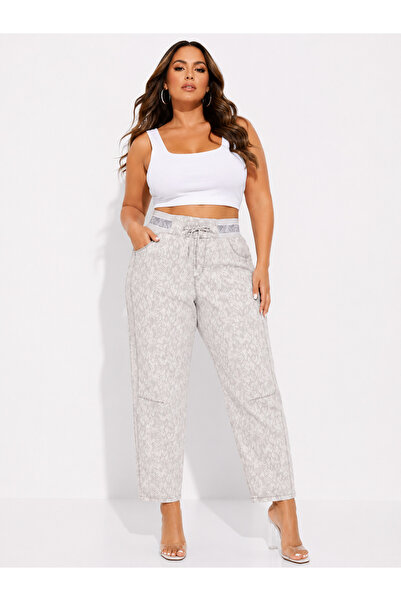 ZANESSİ FASHION Plus Size Elastic Waist Mom Cut Akar Fabric Women's Summer Tr...